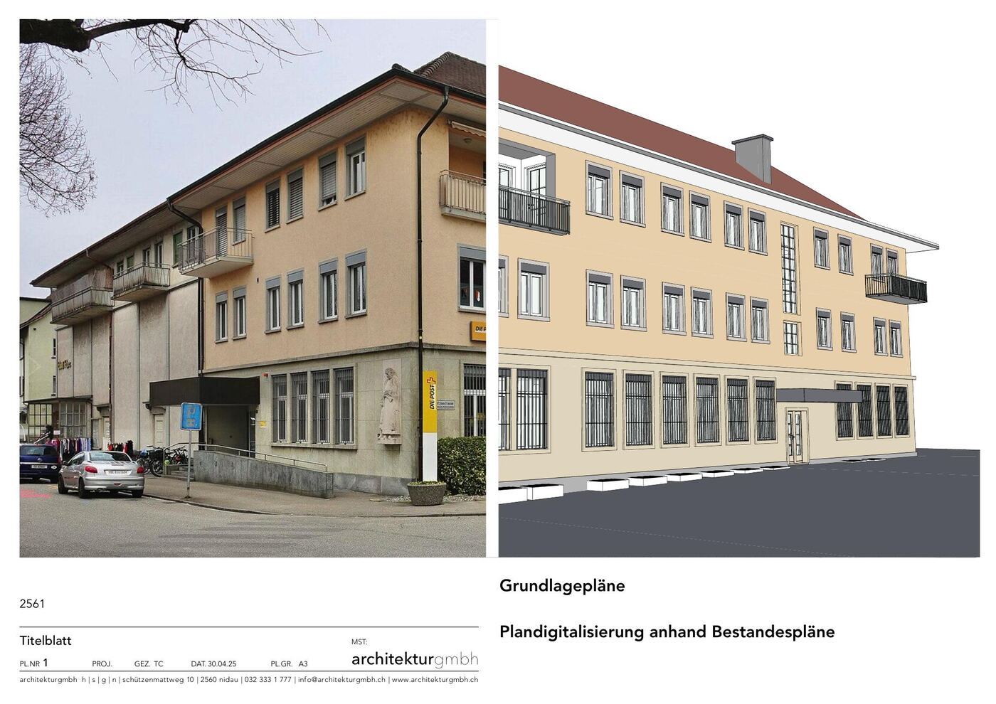 Axonometrie Bestand Post Herzogenbuchsee